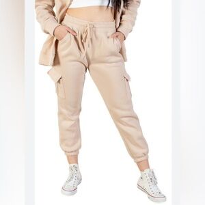 DA-NANG Cargo Pants 100% Silk Full Length Vintage Pockets Elastic Waist/ankle XS